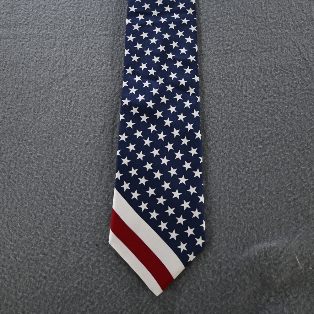 Tommy Hilfiger Mens‎ Stars and Stripes Americana Silk Necktie OS Navy Blue